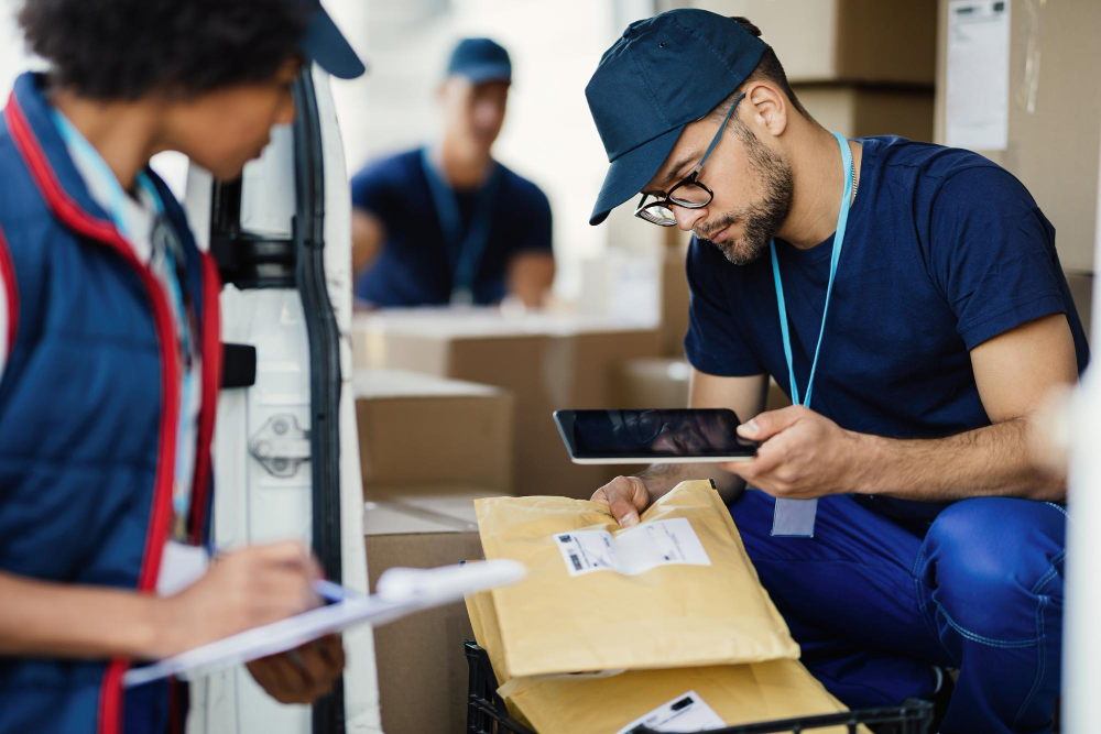 Colaborador verificando os produtos que logo vão virar entregas para centros urbanos.