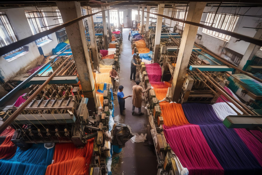 Imagem mostrando diversos tecidos guardados no armazém prestes a serem levados, representando os benefícios logísticos no setor textil.